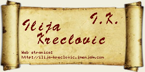 Ilija Kreclović vizit kartica